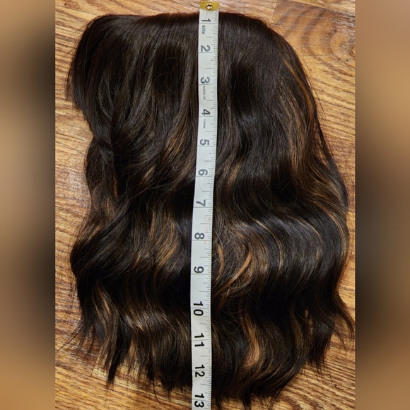 Mixed Color Bob Wavy Wig With Bangs Approx. 12-13 Inches Long - Picture 7 of 10